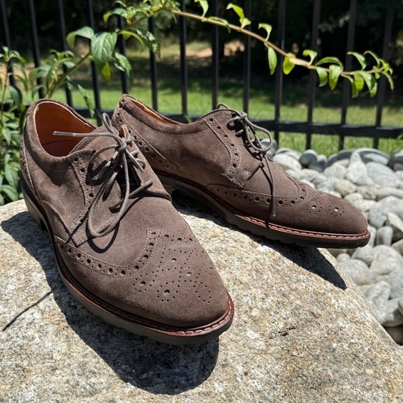 Ecco Other - ECCO Vitrus Men's Wingtip Oxford Shoes Brown Suede Sz 9 Business Casual Office